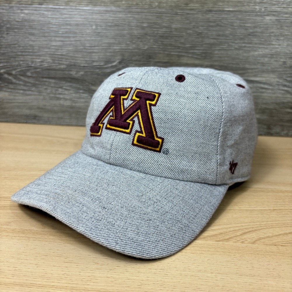 Minnesota Golden Gophers Hat Cap Strap Back Gray U of M Adjustable '47